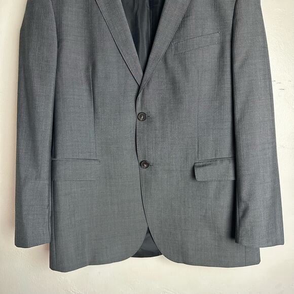 Hugo Boss Super 100 Blazer Coat Jacket Super‎ 100 Gray Men's Size 42R - Picture 3 of 10